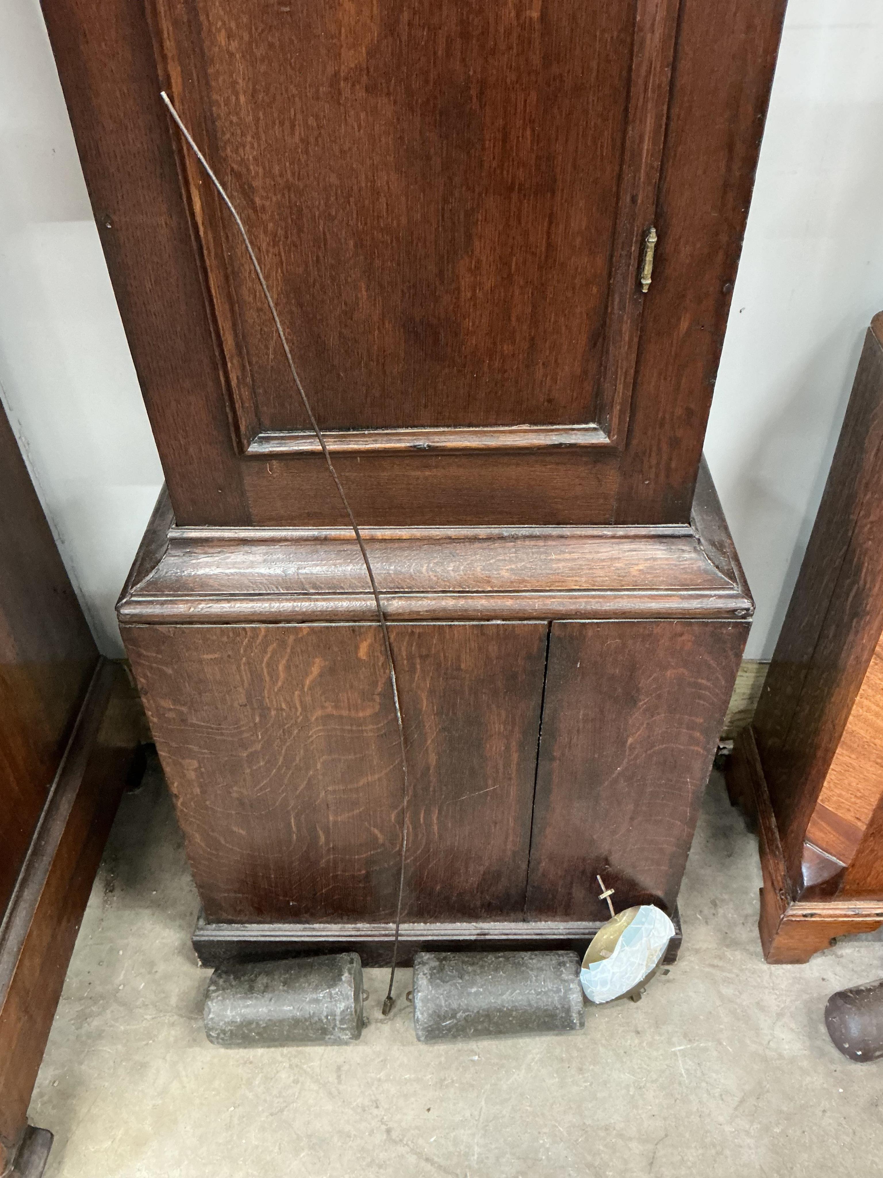 A George III oak eight day longcase clock signed William Vise, Wisbech, height 222cm